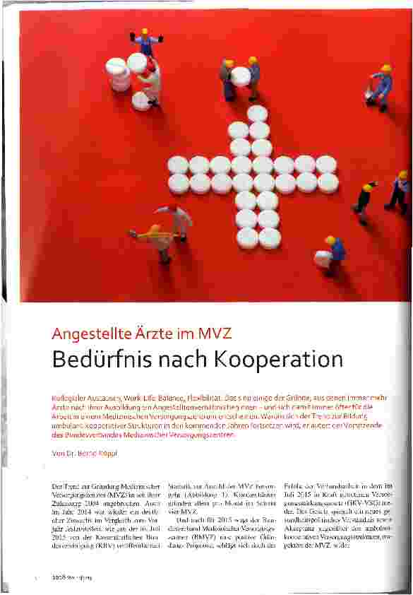 Vorschauseite 1: Angestellte Ärzte im MVZ Bedürfnis nach Kooperation