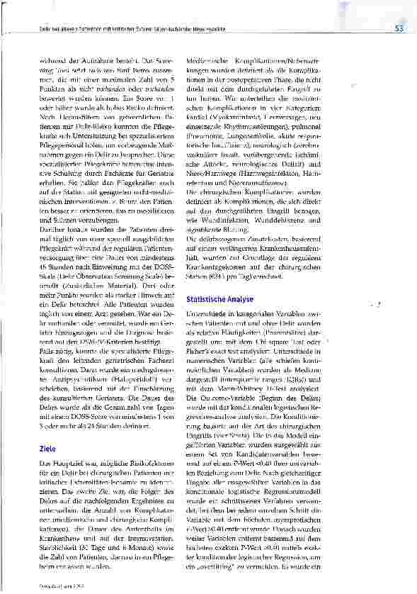 Vorschauseite 4: Delir bei älteren Patienten mit kritischer Extremitäten-Ischämie: Neue Aspekte