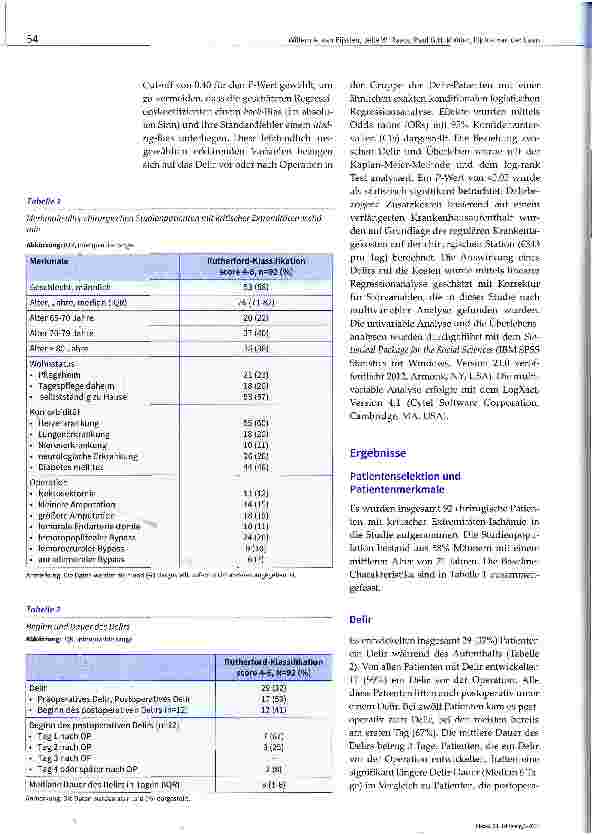 Vorschauseite 5: Delir bei älteren Patienten mit kritischer Extremitäten-Ischämie: Neue Aspekte