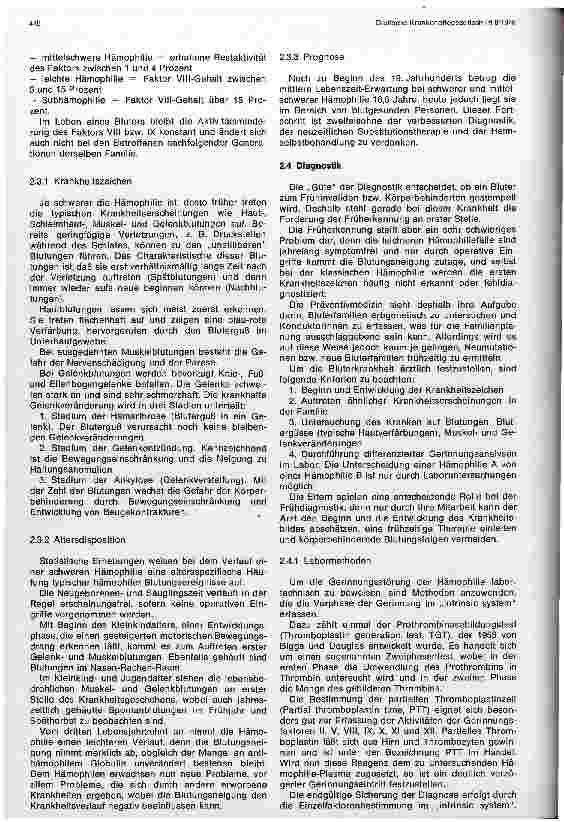Vorschauseite 3: Medizinische und psychologische Aspekte zum Krankheitsbild der Hämophilie