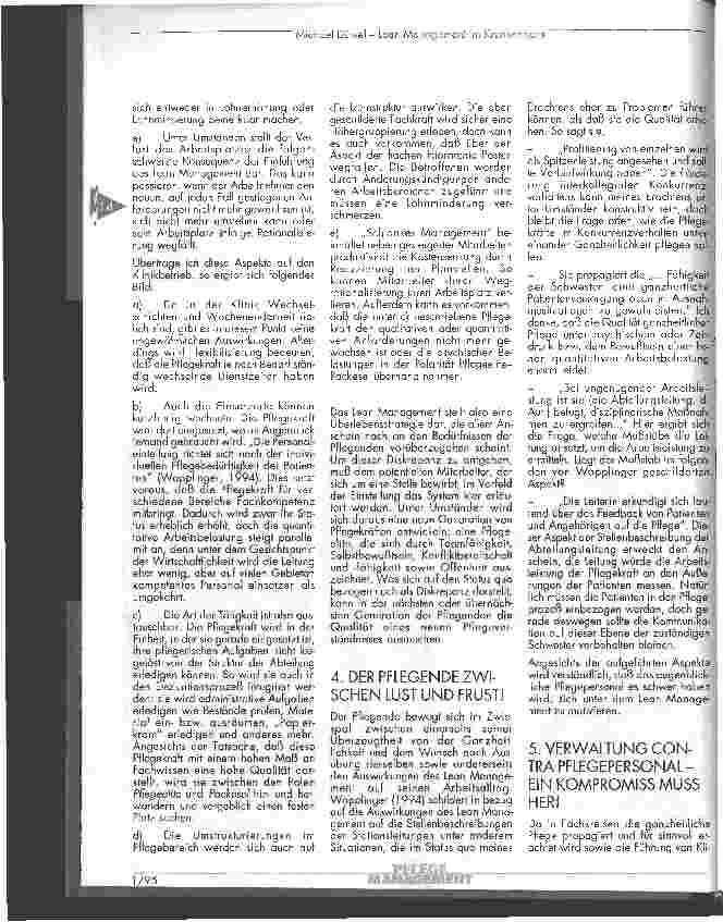 Vorschauseite 5: Lean - Management im Krankenhaus, Auswirkungen auf die Pflegenden.
