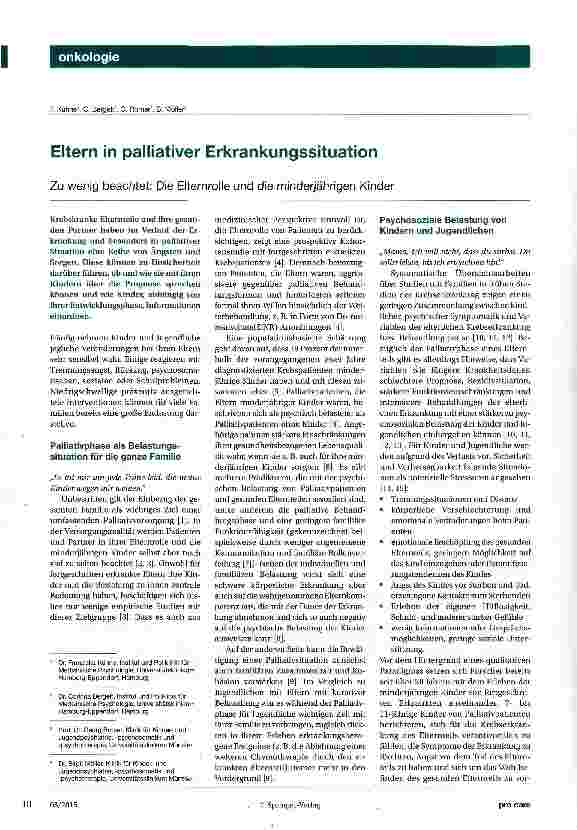 Vorschauseite 1: Eltern in palliativer Erkrankungssituation