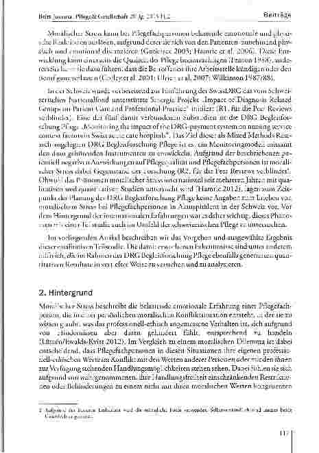 Vorschauseite 3: Wie erleben Pflegefachpersonen moralischen Stress in einem Schweizer Universitätsspital?