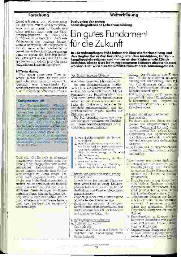 Vorschauseite 4: Ziel der Pflegeforschung ist eine bessere Krankenpflege