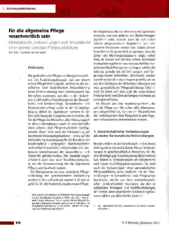 Vorschauseite 1: Für die allgemeine Pflege verantwortlich sein
