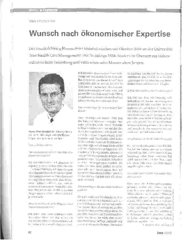 Vorschauseite 1: Wunsch nach ökonomischer Expertise