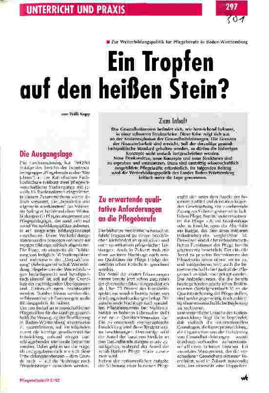 Vorschauseite 1: Ein Tropfen auf den heißen Stein?
