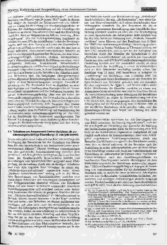 Vorschauseite 3: Einführung und Ausgestaltung eines Assessment-Centers als mitbestimmungs-(mitwirkungs-)pflichtige Maßnahme