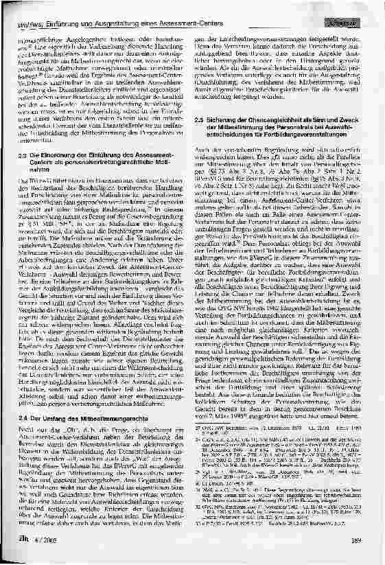 Vorschauseite 5: Einführung und Ausgestaltung eines Assessment-Centers als mitbestimmungs-(mitwirkungs-)pflichtige Maßnahme