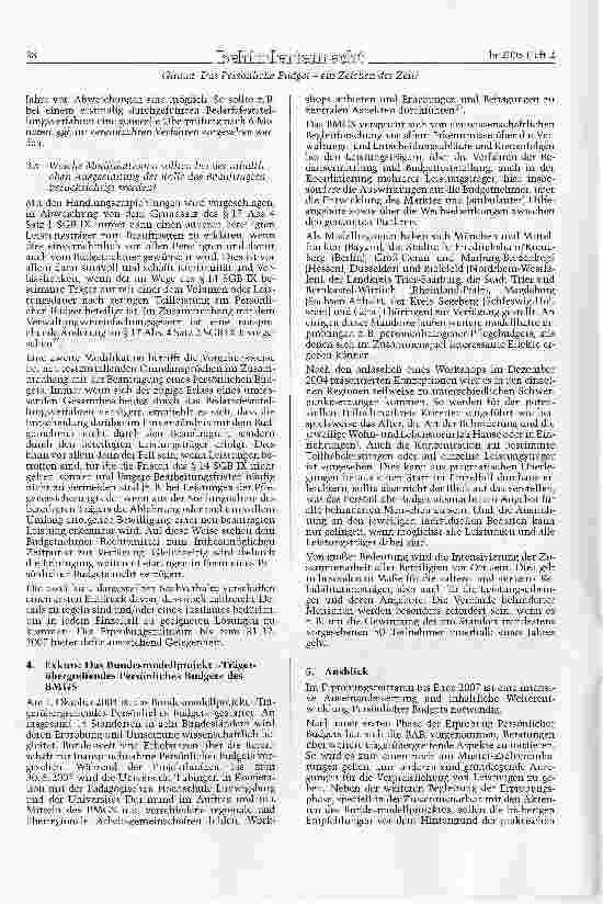 Vorschauseite 5: Das Persönliche Budgetein Zeichen der Zeit?