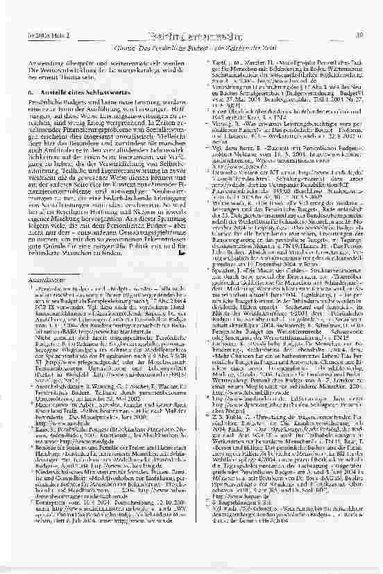 Vorschauseite 6: Das Persönliche Budgetein Zeichen der Zeit?