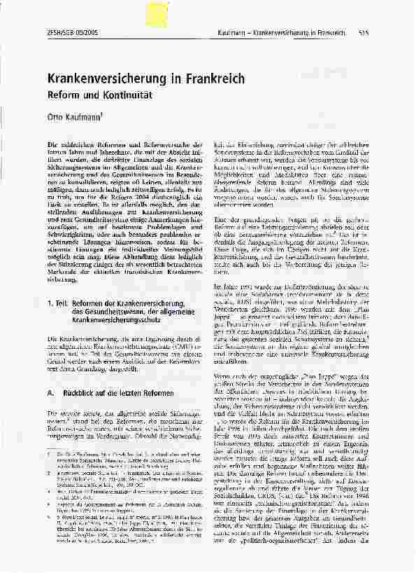 Vorschauseite 1: Krankenversicherung in FrankreichReform und Kontinuität