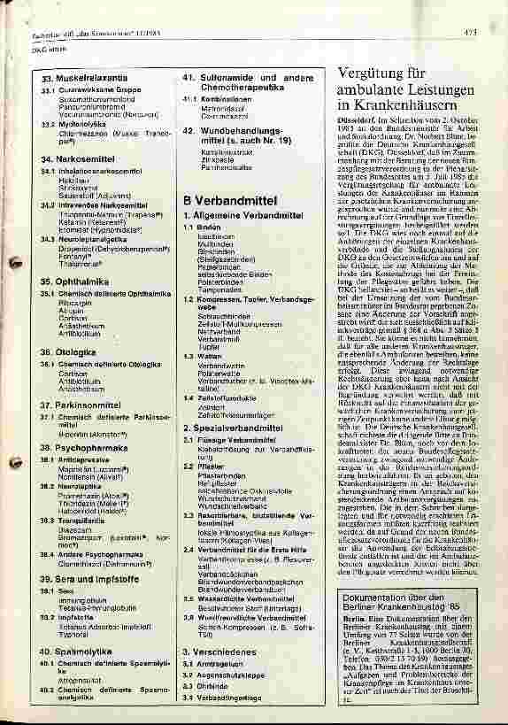 Vorschauseite 3: Arznei und Verbandmittelliste für Krankenhäuser als Vorhaltung für Notund Katastrophenfälle
