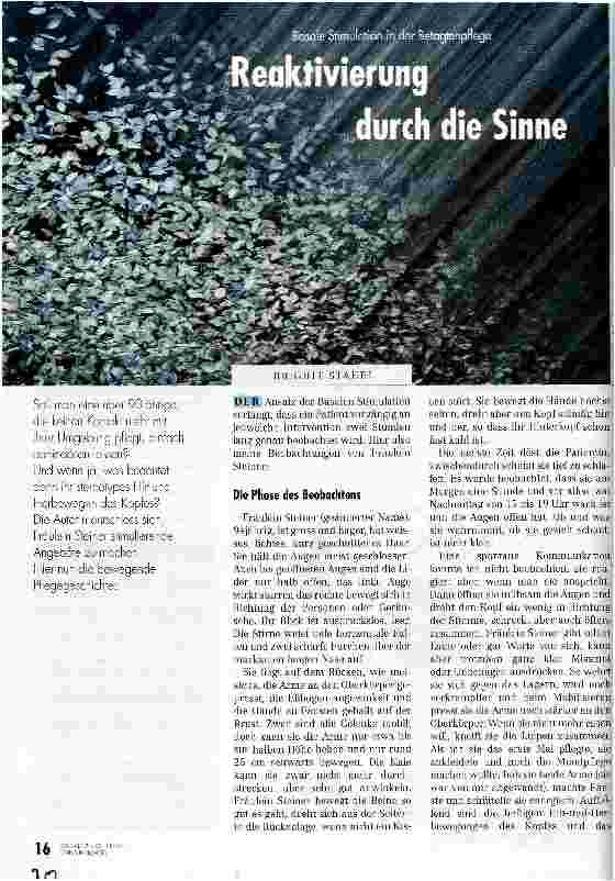 Vorschauseite 1: Reaktivierung durch die Sinne Basale Stimulation in der Betagtenpflege