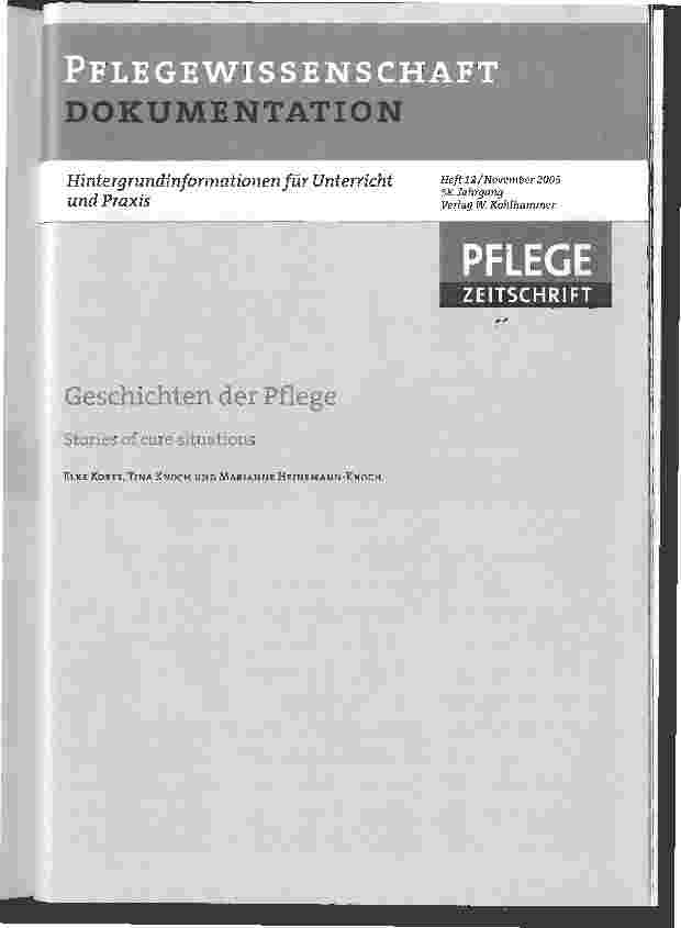 Vorschauseite 1: Geschichten der Pflege