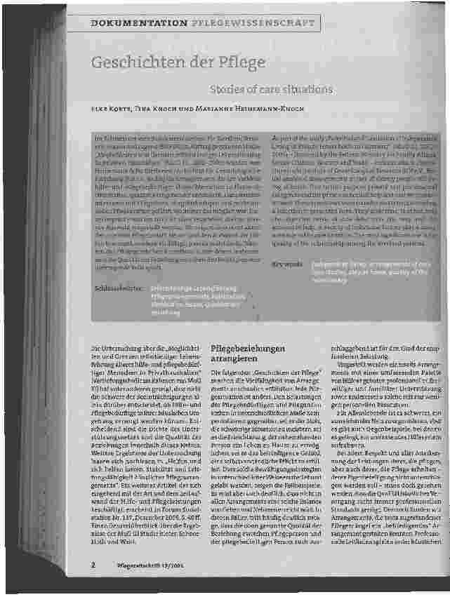 Vorschauseite 2: Geschichten der Pflege