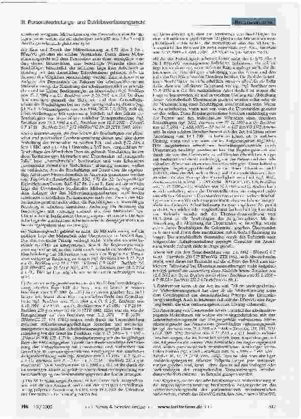 Vorschauseite 3: III. Personalvertretungsund BetriebsverfassungsrechtMitbestimmung bei Überstunden