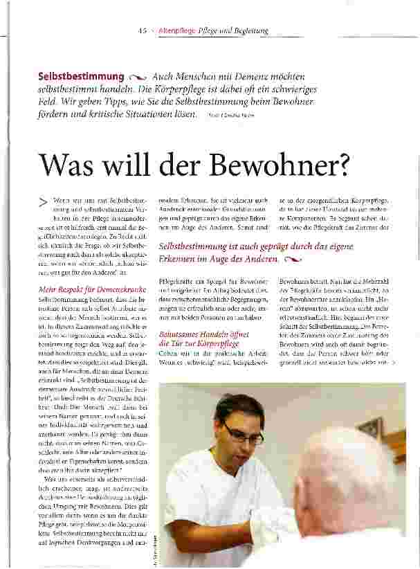 Vorschauseite 1: Was will der Bewohner?