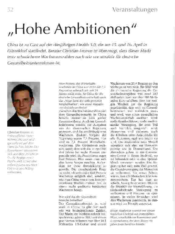 Vorschauseite 1: Hohe Ambitionen