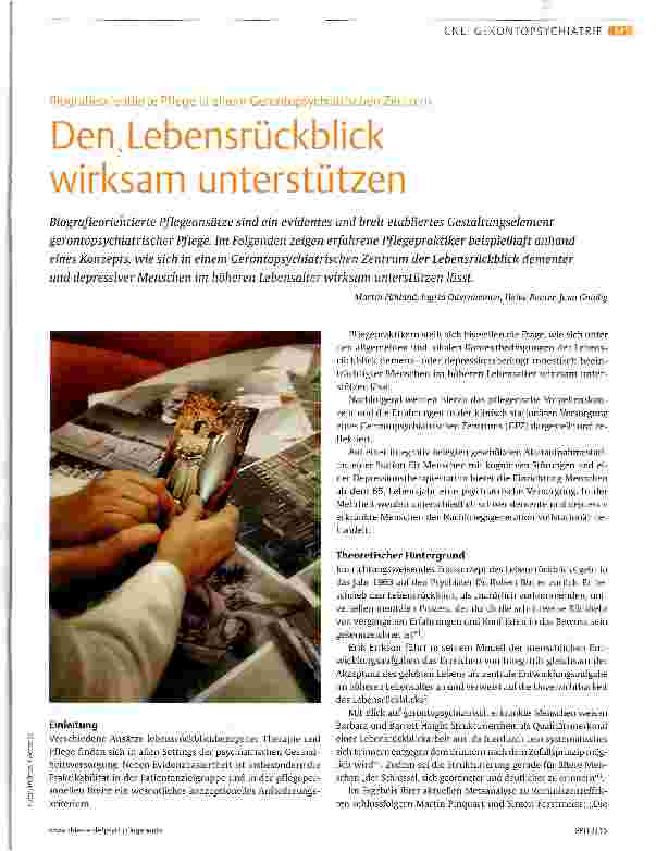 Vorschauseite 1: Den, Lebensrückblick wirksam unterstützen