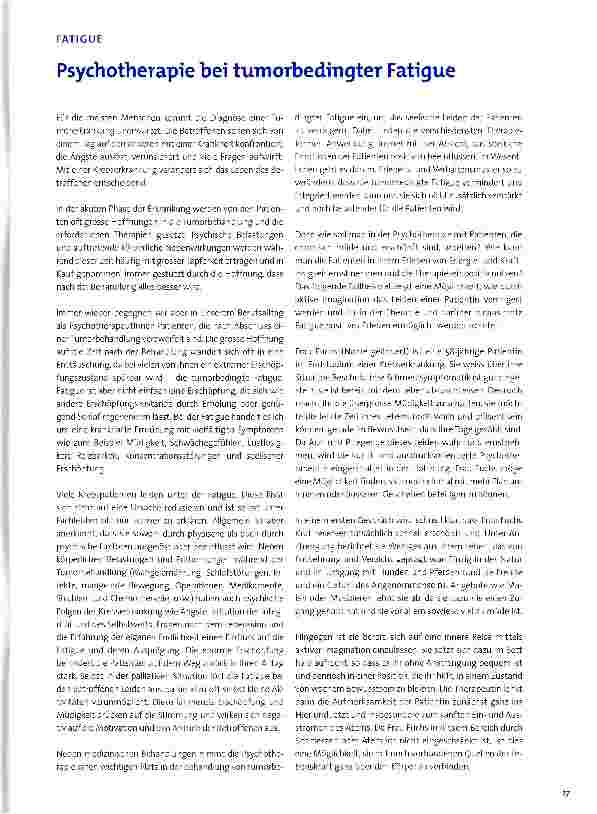 Vorschauseite 1: Psychotherapie bei tumorbedingter Fatigue