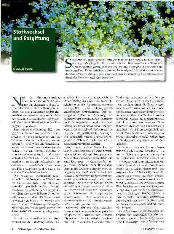 Vorschauseite 1: Stoffwechsel und Entgiftung