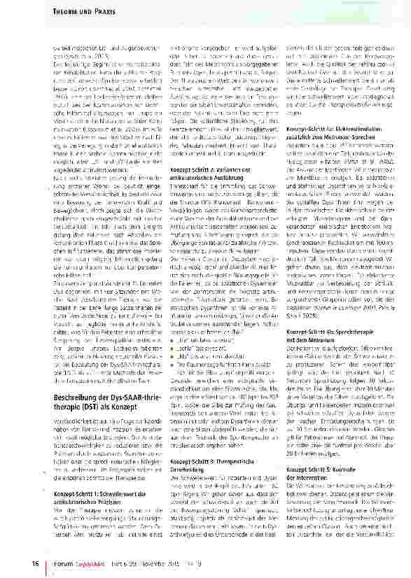 Vorschauseite 3: Die Dys-SAAR-thrietherapie (DST)