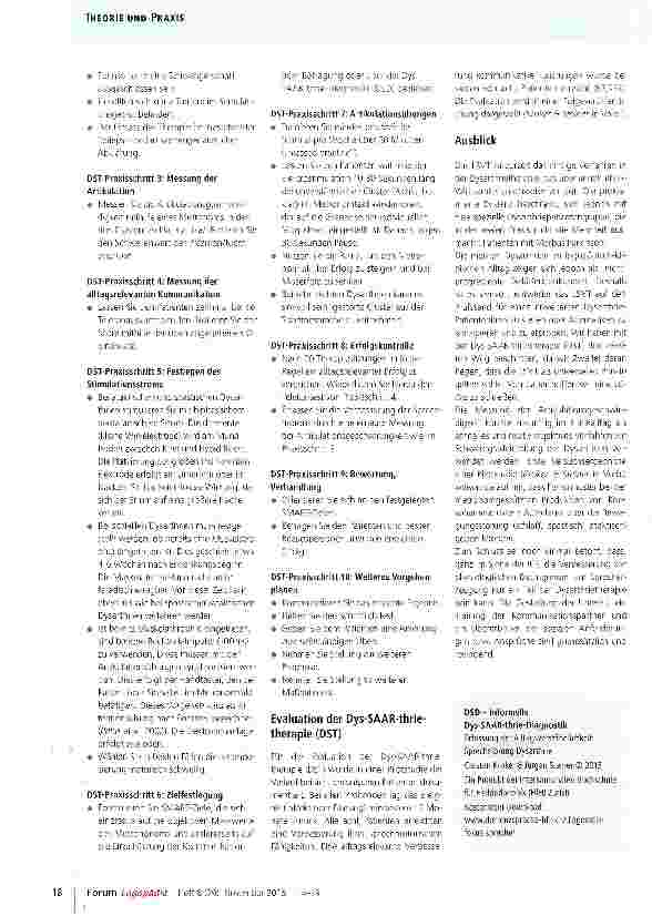 Vorschauseite 5: Die Dys-SAAR-thrietherapie (DST)