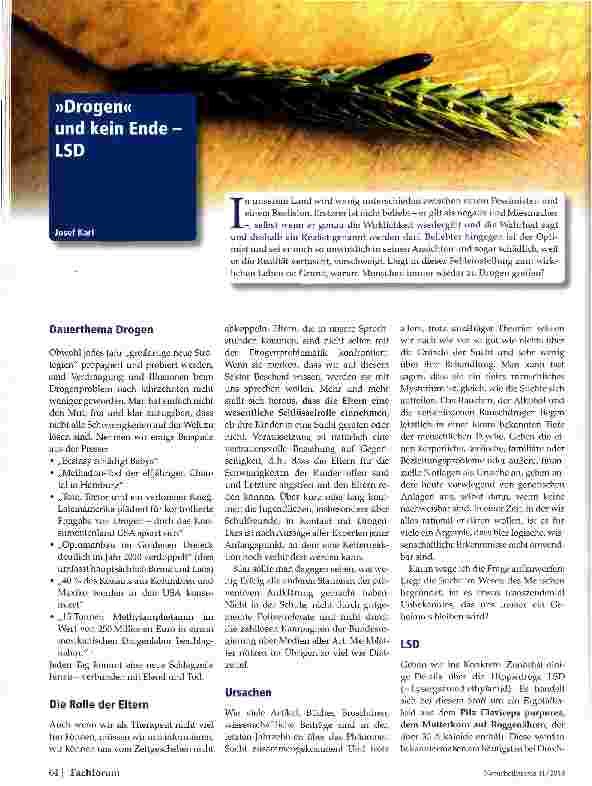 Vorschauseite 1: Drogen und kein Ende-LSD