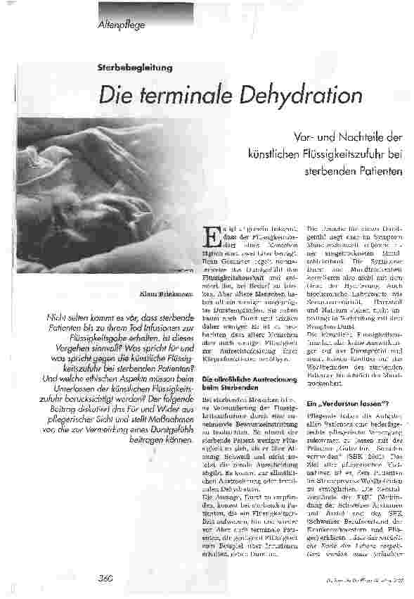 Vorschauseite 1: Die terminole Dehydrotion