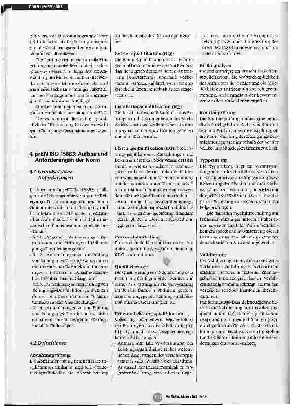Vorschauseite 3: Leitlinie von DGKH, DGSV und AKI für die Validierung undRoutineüberwachung maschineller ReinigungsundDesinfektionsprozesse für thermostabile Medizinprodukteund zu Grundsätzen der…