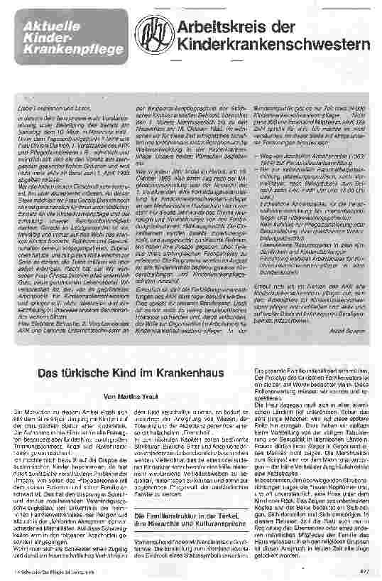 Vorschauseite 1: Das türkische Kind im Krankenhaus