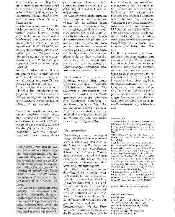 Vorschauseite 3: Wie steht es um die Pflege? Das dip-Pflegethermometer 2004