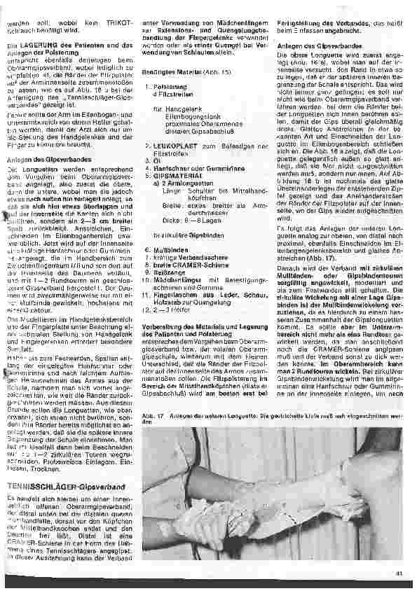 Vorschauseite 2: Grundlagen und Technik des Gipsverbandes 43.Folge: Schalenverbände am Arm (Fortsetzung)