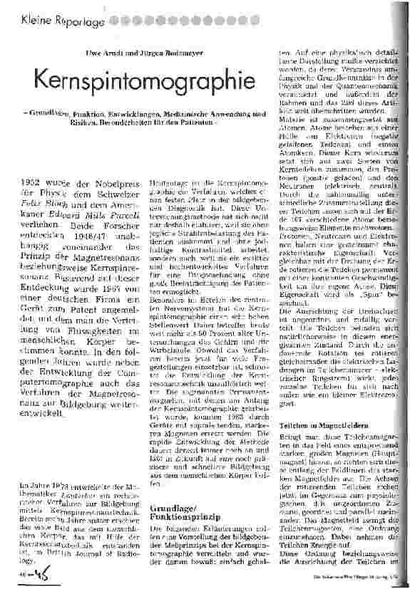 Vorschauseite 1: Kernspintomographie