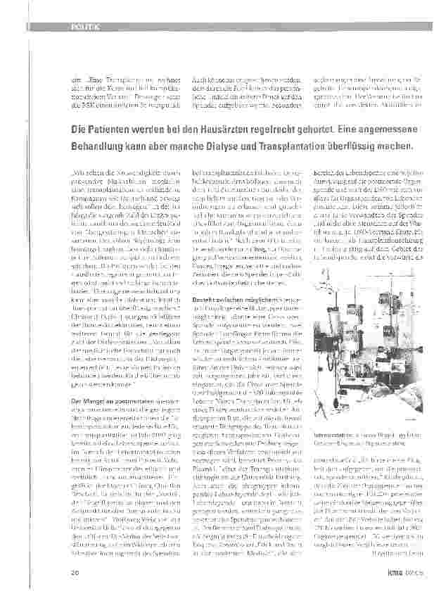 Vorschauseite 4: Überforderte KrankenhäuserTRANSPLANTATIONSGESETZ