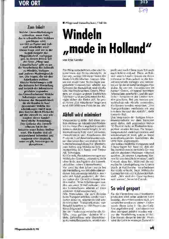 Vorschauseite 1: Windeln Made in Holland Pflege und Umweltschutz Teil 3