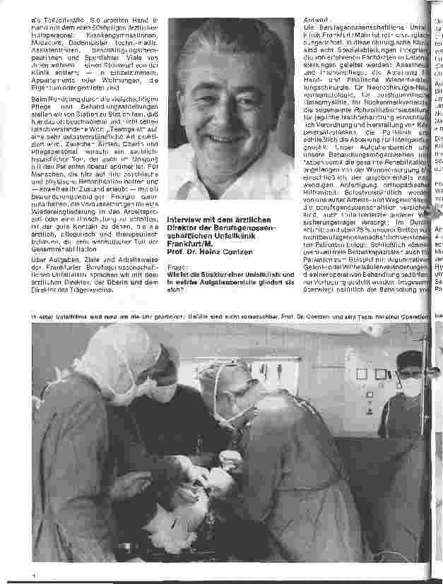 Vorschauseite 3: Die Berufsgenossenschaftliche Unfallklinik Chirurgische Klinik - Frankfurt am Main - Verschiedene Interviews