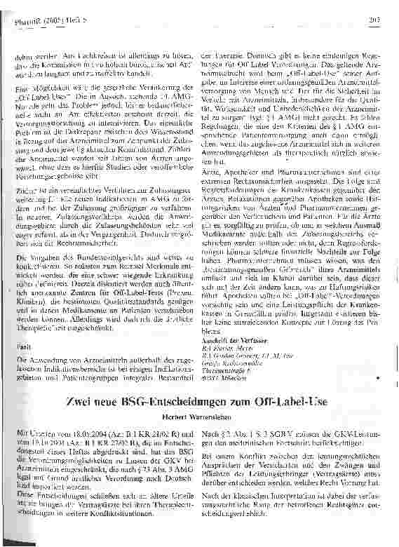Vorschauseite 3: Off-Label-Use: Haftungsund Regressrisiken für Arzte, Apotheker und Pharmaunternehmen