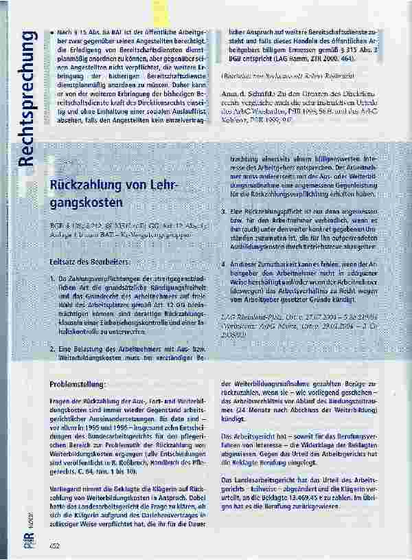 Vorschauseite 5: Direktionsrecht - Widerruf der Bestellung zum stellvertretenden Pflegedienstleiter