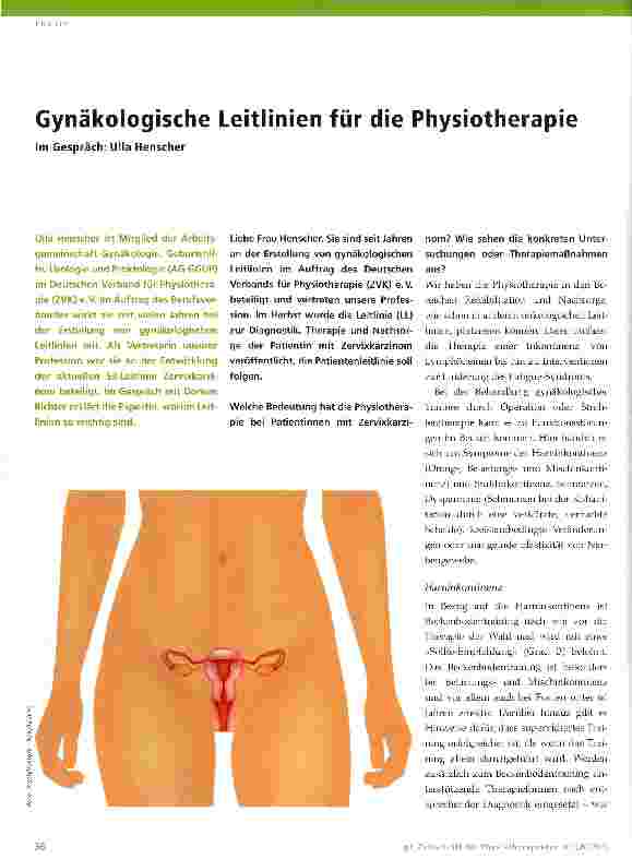 Vorschauseite 1: Gynäkologische Leitlinien für die Physiotherapie