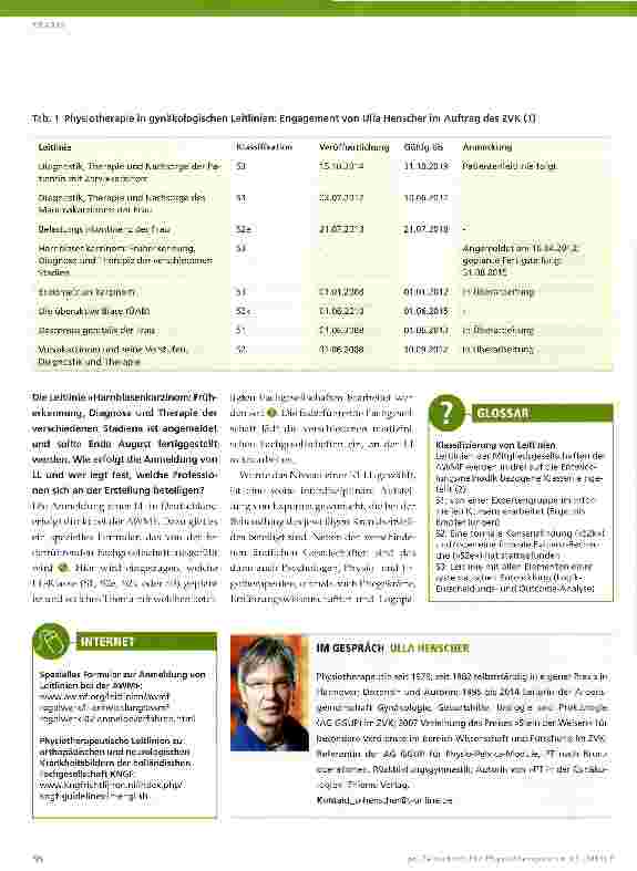 Vorschauseite 3: Gynäkologische Leitlinien für die Physiotherapie