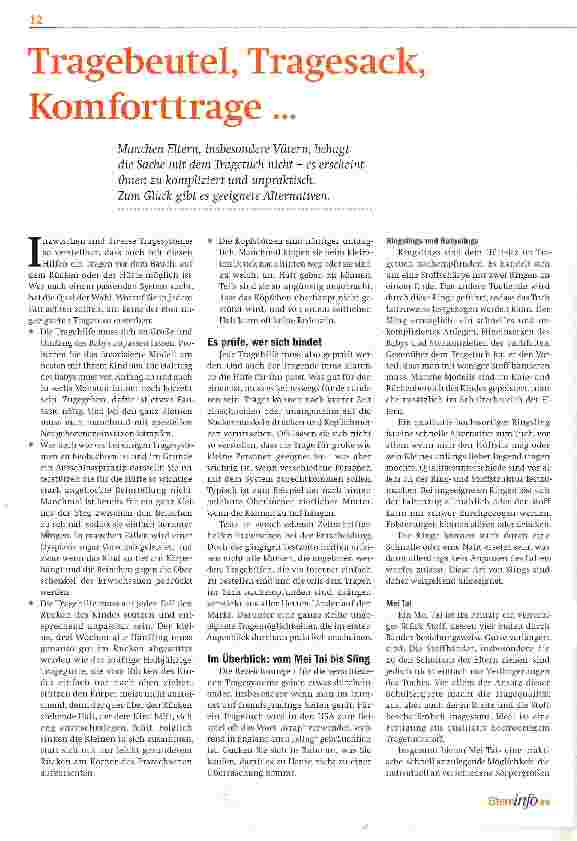 Vorschauseite 1: Tragebeutel, Tragesack, Komforttrage. ..