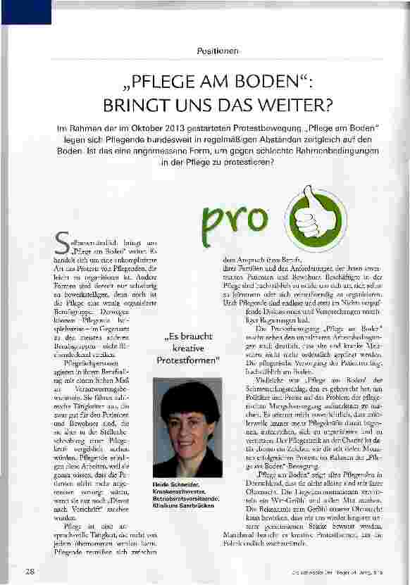 Vorschauseite 1: PFLEGE AM BODEN: BRINGT UNS DAS WEITER?