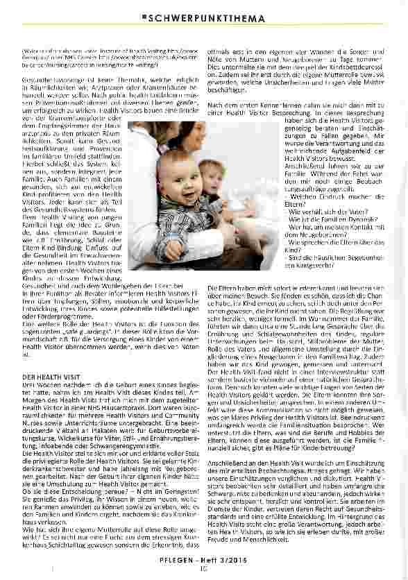 Vorschauseite 2: MEDICINE FROM WOMB TO TOMB -MEDIZIN VOM MUTTERLEIB BIS IN DEN SARG Ein Erfahrungsbericht über Health Visiting in England