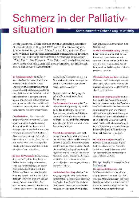 Vorschauseite 1: Schmerz in der Palliativsituation
