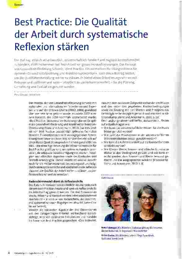 Vorschauseite 1: Best Practice: Die Qualität der Arbeit durch systematische Reflexion stärken