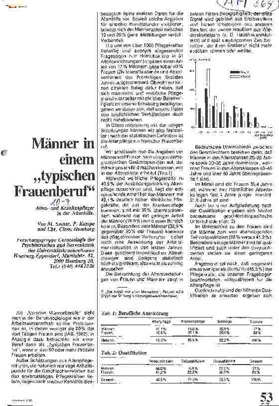 Vorschauseite 1: Männer in einem typischen Frauenberuf Altenu. Krankenpfleger in der Altenhilfe