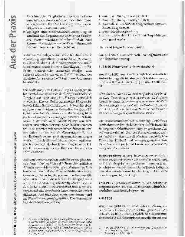 Vorschauseite 4: Duplik auf Roßbruch - Zur Anordnungsund Dokumentationsverantwortung des Arztes