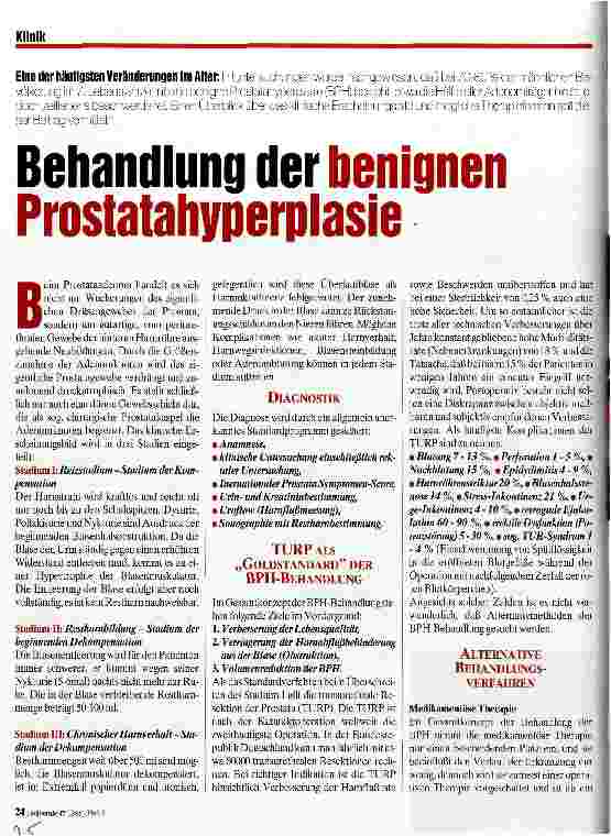 Vorschauseite 1: Behandlung der benignen Prostatahyperplasie